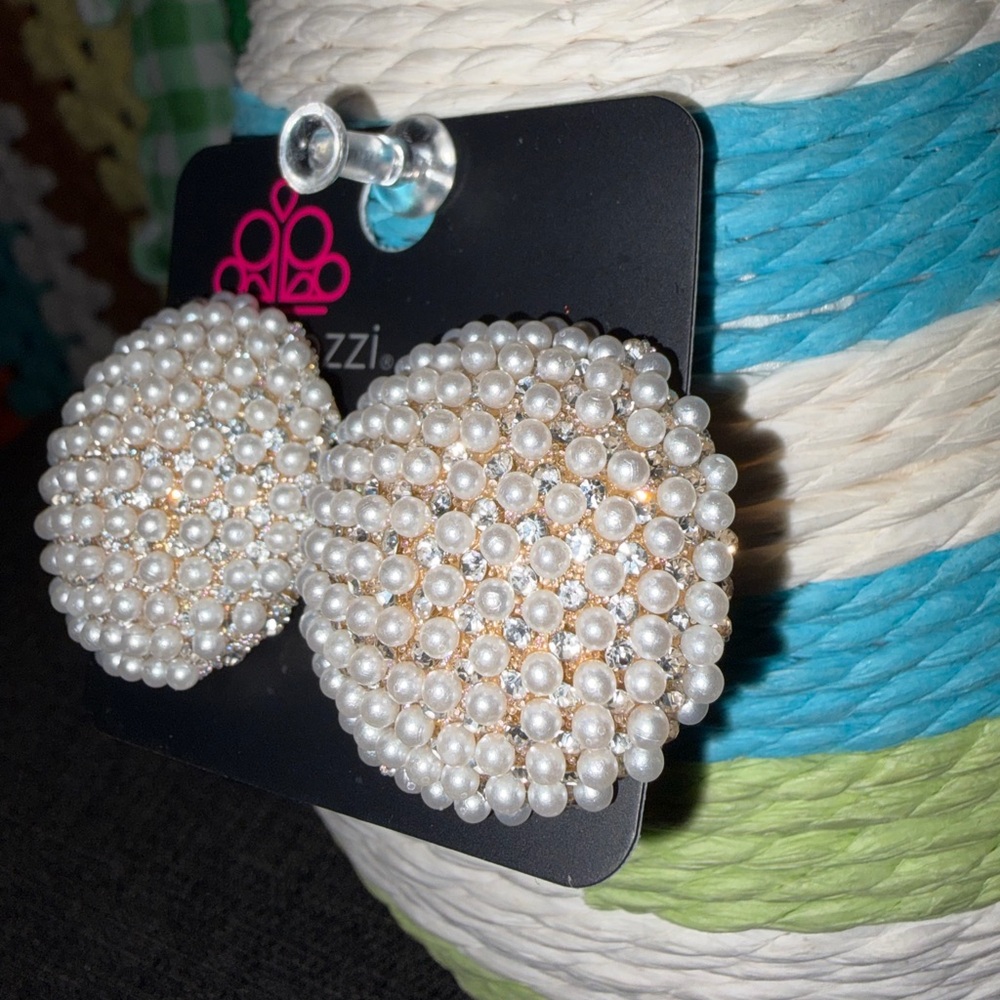 Paparazzi Gold and Pearl Earrings